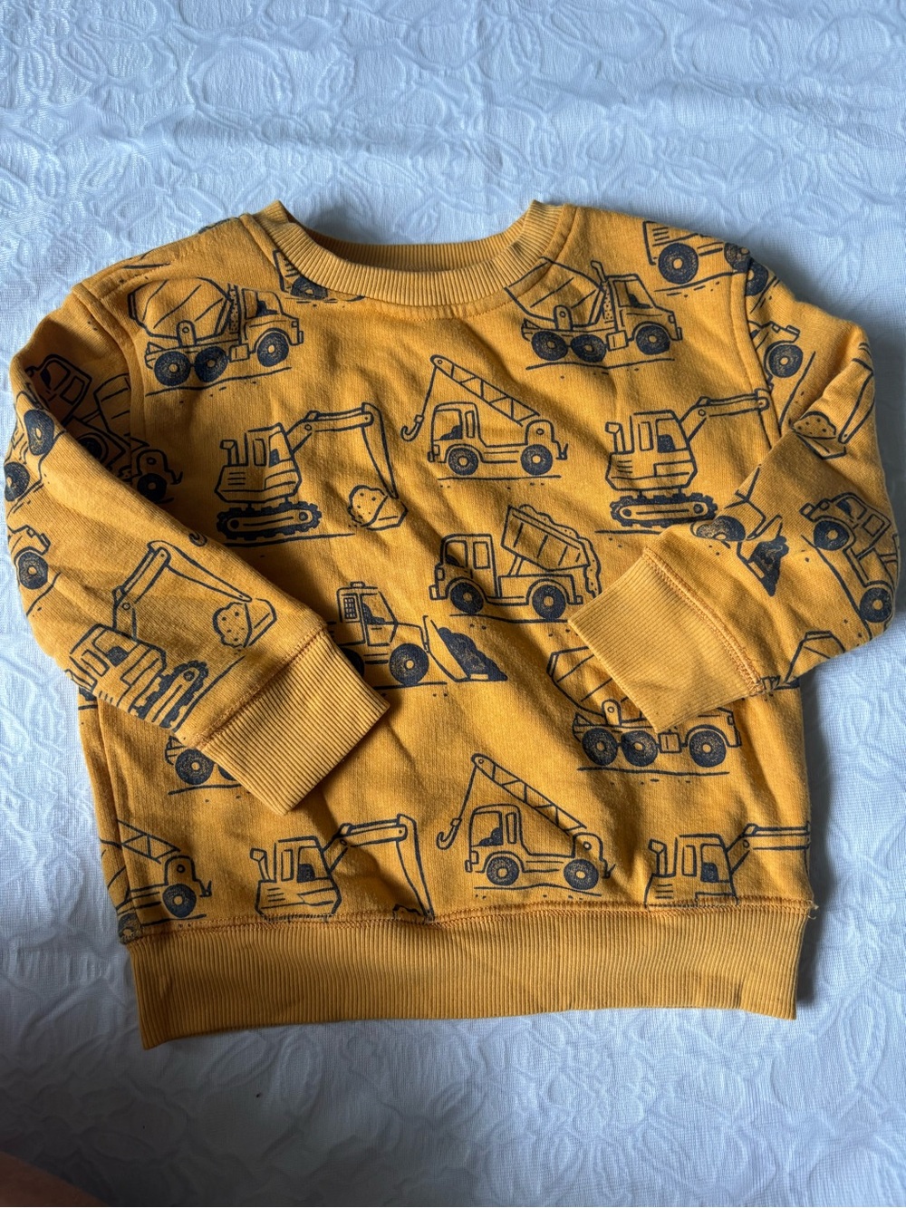 jumping beans Mustard Yellow Construction Print Sweatshirt
